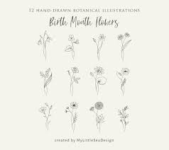 Birth Month Flowers Svg Clipart Floral Svg Bundle Etsy