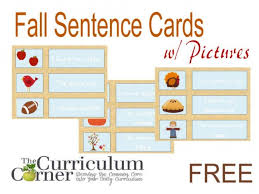 Fall Sentences Pocket Chart Match Up Teach Junkie