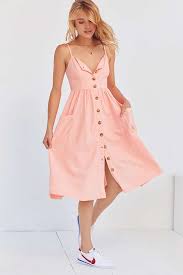 Cooperative Emilia A Line Button Down Midi Dress Dresses Pink Midi Dress Midi Dress