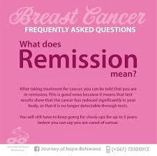 When cancer comes out of remission it's said to have progressed. Hearing That One S Cancer Is In Journey Of Hope Botswana Facebook
