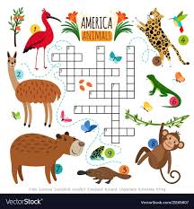 Wild Animals Crossword Puzzle Vector Image On Vectorstock Animals Wild Wildlife Animals Cartoon Animals