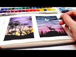 Although there are many easy watercolor painting ideas for beginners, there is something that will not just teach you painting lessons but will also image source. Easy Watercolor Painting Ideas For Beginners Watercolor Silhouette Paintings Youtube Beginner Painting Tree Watercolor Painting Silhouette Painting