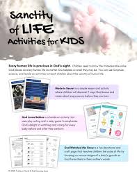 Do you have a specific talent that you would like to be able to use? Sanctity Of Life Activities For Kids Kids Enjoying Jesus