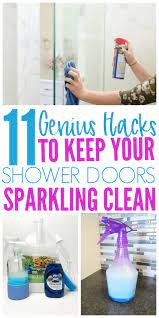 11 Brilliant Hacks To Clean Glass Shower Doors Organization Obsessed Cleaning Shower Glass Clean Shower Doors Shower Doors