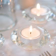 Allgala 19 lamp style gold tealight candle holder with crystal blocks. Glass Tea Light Holders The Knot Shop