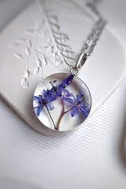 Real Flower Necklace Blue Flower Pendant Floral Resin Etsy In 2021 Flower Pendant Resin Jewelry Diy Resin Jewelry