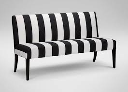 Black And White Striped Bench Pin On Vickery Cottage Dining Room
