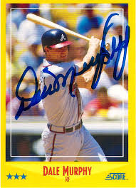 It's also very popular with collectors who remember his mvp seasons as they unfolded on the superstation, atlanta. Dale Murphy Signed 1988 Score 450 Atlanta Braves Baseball Card Radtke Sports