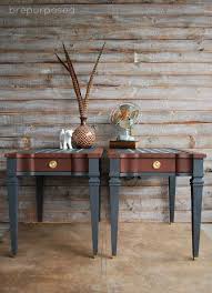 How To Create French Script Two Toned End Tables Furniture Makeover Western Furniture End Tables