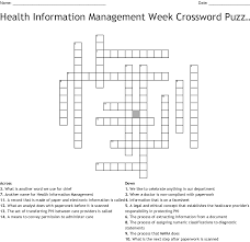 Health Information Management Week Crossword Puzzle Wordmint