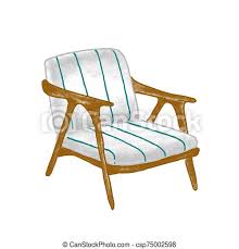 Featuring a plywood frame, foam fill, solid pine wood legs, and faux leather upholstery, this pvc leather club chair can be a delightful addition to any seating ensemble. Retro Armchair Flat Vector Illustration Vintage Wooden Chair With Blue Striped Upholstery Isolated On White Background Canstock