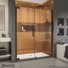 Technologylk Oil Rubbed Bronze Sliding Frameless Shower Door