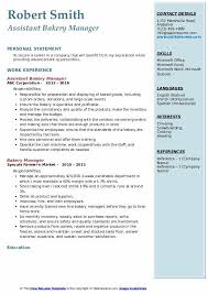 bakery manager resume samples qwikresume