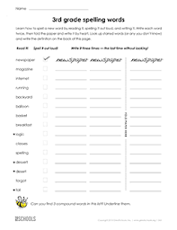 If students correctly identify the misspelled words, they'll shade the page to reveal in interesting word. 3rd Grade Word Lists Worksheets Word Lists And Activities Greatschools