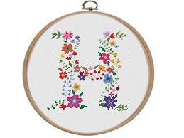 Cottage of the month cross stitch pattern set. Floral Letter Cross Stitch Pattern Pdf Modern Monogram H Etsy In 2020 Wedding Cross Stitch Patterns Cross Stitch Patterns Unicorn Cross Stitch Pattern