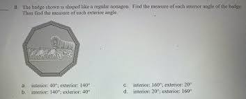 To find the sum of the interior angles of a polygon, multiply the number of triangles in the polygon by 180°. What Is The Measure Of Each Interior Angle Of A Nonagon