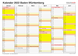 Wähle ein bundesland für die ferienansicht: Kalender 2022 Baden Wurttemberg Ferien Feiertage Pdf Vorlagen