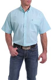 Check spelling or type a new query. Cinch Jeans Mens Short Sleeve Light Blue And White Geometric Print Button Down Western Shirt
