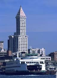 Smith tower, seattle, washington, wishing chair (green) (16x24 giclee art print, gallery framed, silver wood): Smith Tower Used To Be Seattle S Tallest Building Seattle Seattle Washington Western Washington