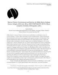 Your top jukebox musical movie recommendations. Pdf A Review Of Millie Taylor S Musical Theater Entertainment And Realism