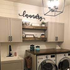 Laundry room orgainzation, rustic top shelf garment rack, farmhouse rustic clothing rack, modern soap and towel rack with wood shelf. Laundry Sign Laundry Wood Sign Laundry Cutout 1 2 Thick Wooden Letters Laundry Sign Farmhouse Decor In 2020 Farmhouse Laundry Room Laundry Room Remodel Small Laundry Rooms