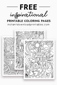 Free Inspirational Quotes Adult Coloring Pages Intricate Stress Relief -  Instant Download Printables - Instant Download Printables