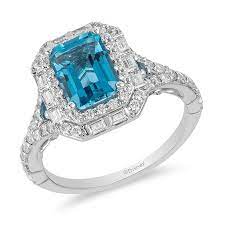 Enchanted Disney Cinderella London Blue Topaz And 3 4 Ct T W Diamond Double Frame Engagement Ring In 14k White Gold Zales Cinderella Engagement Rings Enchanted Disney Fine Jewelry Disney Fine Jewelry
