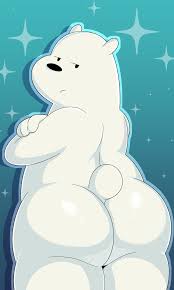 262727 - suggestive, artist:jerseydevil, ice bear (we bare bears), bear,  mammal, polar bear, anthro, cartoon network, we bare bears, 2d, anthrofied,  crossed arms, frowning, hyper, hyper butt, looking at you, looking back,
