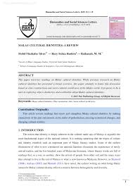 These examples have been automatically selected and may contain sensitive content that does not reflect the opinions or policies. Pdf Malay Cultural Identities A Review