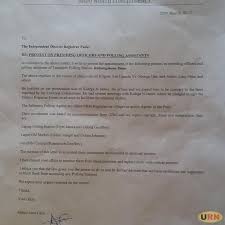 The purpose of the letter is to introduce yourself to the decision how will this opportunity help you get there? Candidate Rejects Polling Officials In Aruu North By Election Uganda Radionetwork