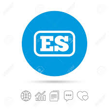 spanish language sign icon es translation symbol with frame