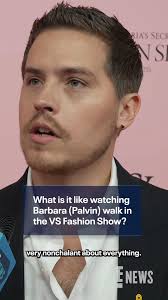 Dylan Sprouse talks about his emotions when he watches wife Barbara Sprouse  walk in the #VSFashionShow. 🥹