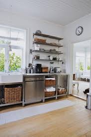 Exposed Base Cabinets And Stainless Steel For Industrial Look Almost Commercial Kitche Freestanding Kitchen Industrial Style Kitchen Industrial Kitchen Design