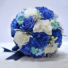 Check spelling or type a new query. Royal Blue White Bridal Bouquet Round Peony Rose Satin Ribbon Wedding Flowers Artificial Handmade Elegant Bride Bouquet De Novia Wedding Bouquets Aliexpress