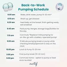 Free Pumping Schedule for Returning to Work | Motif Medical