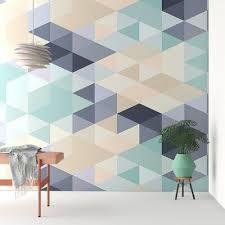 Hashtag Home Ronan Pastel Triangles 9 10 L X 94 W 6 Panel Wall Mural In 2020 Geometric Wall Paint Geometric Wall Wall Paint Patterns