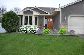 You want to enhance the front of the home, and not engulf it. Front House Simple Rock Landscape Design