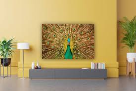 Bed placement as per vastu. Craftsfest Vastu Peacock Sparkle Coated Self Adhesive Without Frame Wall Painting For Living Room Bedroom Office Hotels Drawing Room Size W X H 36 Inch X 24 Inch Amazon In Home Kitchen