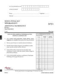 Kertas 1 Matematik Tambahan Set 2 Negeri Selangor 2019 Pdf