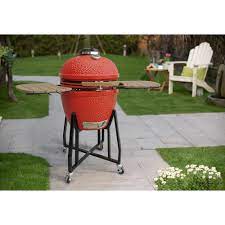 Vision Grills Hd Series Charcoal Kamado Grill In Red B R2c2ax S The Home Depot In 2021 Portable Charcoal Grill Charcoal Grill Kamado