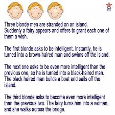 Tired of constant blonde jokes, a blonde dyes her hair brown. Good Dumb Blonde Jokes