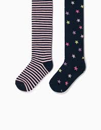 Designer fine knitwear sale | shop women's thin knit tops, lightweight cardigans & delicate sweaters. 2 Pairs Of Fine Knit Tights For Girls Stars Stripes Dark Blue Zippy Online