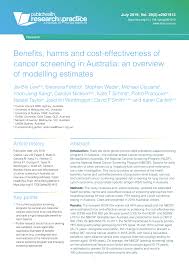 Jointly issued by the centers for disease control and prevention (cdc), the north american association of central cancer registries (naaccr), the american cancer society (acs), and the national cancer institute (nci). Pdf Benefits Harms And Cost Effectiveness Of Cancer Screening In Australia An Overview Of Modelling Estimates