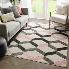 Icosamro pink gray bathroom rugs non slip bath rug mat washable microfiber terry water absorbent farmhouse floor mat for boys girls kids, 16x24 inches $16.99 $ 16. Well Woven Millie Striped Blush Pink Gray Area Rug Reviews Wayfair