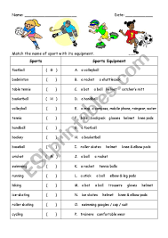 400+ fantastic golf team names (with meanings) if you. Sports Names And Equipment Esl Worksheet By Mandyman