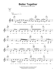 It uses the chords from c chord family and is a piece of songwriting genius. Jack Johnson Better Together Chords Piano