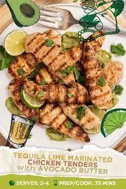 Tequila Lime Marinated Chicken Tenders With Avocado Butter Petaluma Poultry Recipe Chicken Recipes Recipes Keto Recipes Dinner