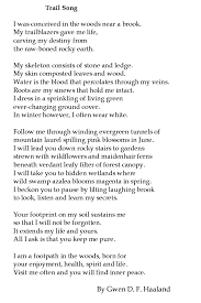 Trail Song Book Writing Tips Poetry Projects Nature Poem