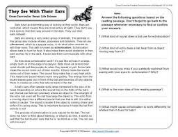They See With Their Ears 4th Grade Reading Comprehension Worksheet 4th Grade Reading Worksheets Reading Comprehension Worksheets Reading Comprehension