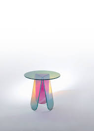 Shimmer Design Patricia Urquiola Group Of Low Laminated And Glued Glass Round Tables Characterized By A Special Iridesc Art Furniture Design Trendy Furniture